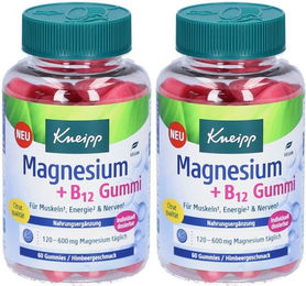 Kneipp Magnesium Citrat und Vitamin B12 Gummis Himbeergeschmack vegan glutenfrei laktosefrei 120 Stück – Bild 1 von 1