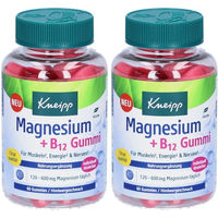 Produktbild von Kneipp Magnesium Citrat und Vitamin B12 Gummis Himbeergeschmack vegan glutenfrei laktosefrei 120 Stück