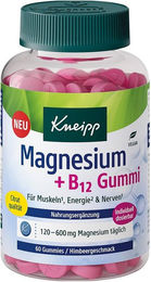 Kneipp Magnesium und Vitamin B12 Gummis Himbeere vegan glutenfrei laktosefrei 60 Stück – Bild 1 von 2