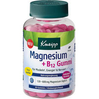 Produktbild von Kneipp Magnesium und Vitamin B12 Gummis Himbeere vegan glutenfrei laktosefrei 60 Stück