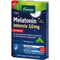Produktbild von Kneipp Melatonin intensiv 3,0 mg Kapseln 30 Stück vegan laktosefrei glutenfrei