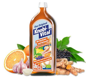 KnobiVital Knoblauchsaft mit Kurkuma und Holunder Bio ohne Zusatzstoffe 960 ml – Bild 1 von 8