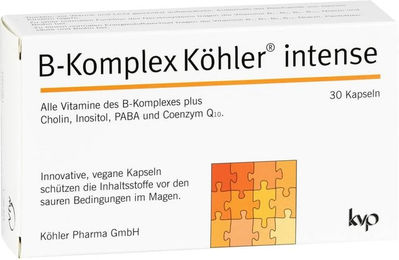 Köhler Pharma B-Komplex Intense Kapseln 30 Stück vegan glutenfrei laktosefrei – Bild 1 von 2