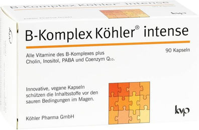 Köhler Pharma B-Komplex Intense Kapseln 90 Stück vegan glutenfrei laktosefrei – Bild 1 von 2