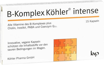 Köhler Pharma B-Komplex Intense Kapseln vegan glutenfrei laktosefrei ohne Gelatine – Bild 1 von 2