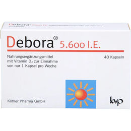 Köhler Pharma DEBORA 5.600 I.E. Kapseln für Erwachsene glutenfrei und laktosefrei 40 Stück – Bild 1 von 1
