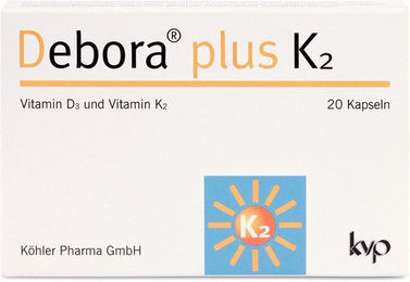 Köhler Pharma Debora plus K2 Kapseln für Senioren 2000 IE 20 Kapseln – Bild 1 von 1