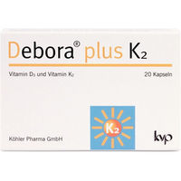 Produktbild von Köhler Pharma Debora plus K2 Kapseln für Senioren 2000 IE 20 Kapseln
