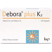 Produktbild von Köhler Pharma Debora plus K2 Kapseln mit 2000 IE für Senioren 120 Stück