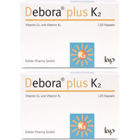 Produktbild von Köhler Pharma Debora plus K2 Kapseln mit 2000 IE für Senioren 240 Stück