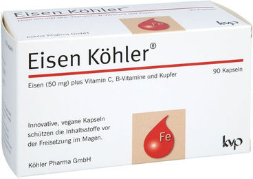 Köhler Pharma Eisen Fumarat Kapseln 50 mg 90 Stück vegan glutenfrei laktosefrei – Bild 1 von 1
