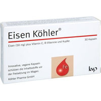 Produktbild von Köhler Pharma Eisen Fumarat Kapseln vegan glutenfrei laktosefrei 30 Stück