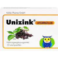 Produktbild von Köhler Pharma Unizink Zink Citrat Lutschtabletten laktosefrei und glutenfrei 10 Stück