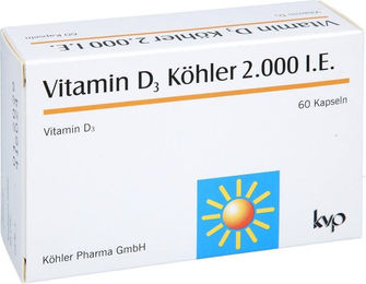 Köhler Pharma Vitamin D3 2000 IE Kapseln 60 Stück glutenfrei laktosefrei ohne Zusatzstoffe – Bild 1 von 2