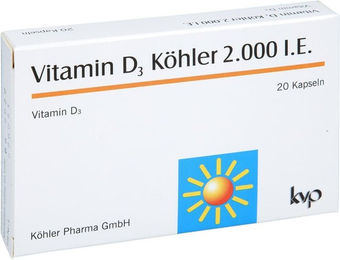 Köhler Pharma Vitamin D3 2000 IE Kapseln glutenfrei laktosefrei ohne Zusatzstoffe – Bild 1 von 2