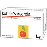 Produktbild von Köhler's Acerola Lutschtabletten mit Hagebutte laktosefrei und glutenfrei