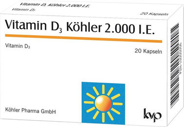 Köhler Vitamin D3 2000 I.E. Kapseln – Bild 1 von 1