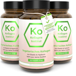 Kollagen Institut Vegetarische Kollagen Kapseln mit Hyaluron und Elastin ohne Zusatzstoffe – Bild 1 von 2
