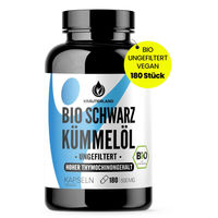 Produktbild von Kräuterland Organic Schwarzkümmelöl Kapseln unfiltriert vegan 180 Stück
