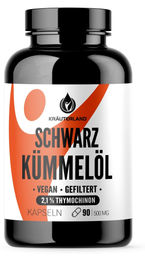 Kräuterland Schwarzkümmelöl Kapseln vegan glutenfrei laktosefrei 90 Stück – Bild 1 von 1