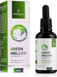 Kraftgras Green Mellow Tropfen mit Chlorophyll aus Alfalfa und L-Tryptophan 50 ml vegan und alkoholfrei – Bild 1 von 4