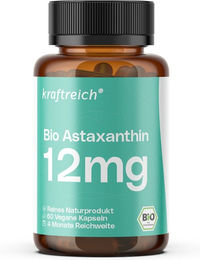 kraftreich® Bio Astaxanthin 12 mg Algamo® Premiumqualität vegan Kapseln 60 Stück – Bild 1 von 3