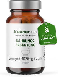 Kräutermax Coenzym Q10 Ubiquinon 30 mg mit Vitamin C Kapseln 60 Stück – Bild 1 von 3