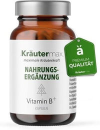 Kräutermax Vitamin B Komplex Kapseln Vegan mit B1, B2, B3, B6, B12 und Folsäure 60 Stück – Bild 1 von 3