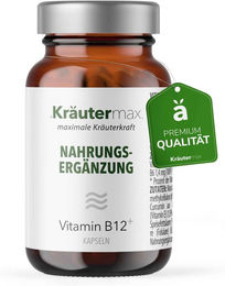Kräutermax Vitamin B12 20 µg plus Resveratrol, Curcuma, Vitamin B6, C und E Kapseln vegan – Bild 1 von 3