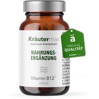 Produktbild von Kräutermax Vitamin B12 20 µg plus Resveratrol, Curcuma, Vitamin B6, C und E Kapseln vegan