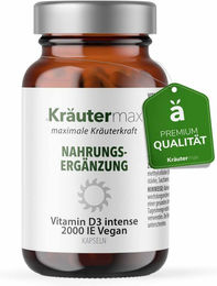 Kräutermax Vitamin D3 intense 2000 IE vegane Kapseln mit Flechten – Bild 1 von 3
