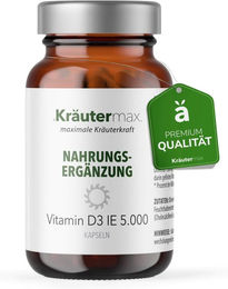 Kräutermax Vitamin D3 Kapseln 5000 mit Lanolin 250 Stück – Bild 1 von 3