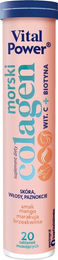 Kruger Vital Power Meereskollagen mit Vitamin C und Biotin Brausetabletten Mango Maracuja Pfirsich 20 Stück – Bild 1 von 1