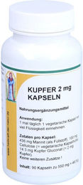 Kupfer Gluconat 2 mg von Reinhildis-Apotheke 90 Kapseln – Bild 1 von 1