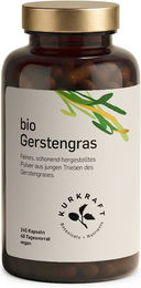 Kurkraft© Bio Gerstengras 500 mg Kapseln, 240 Stück, vegan und ohne Zusatzstoffe – Bild 1 von 3