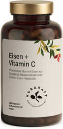 Kurkraft Eisen + Vitamin C 14 mg Kapseln 180 Stück ohne Zusatzstoffe – Bild 1 von 2