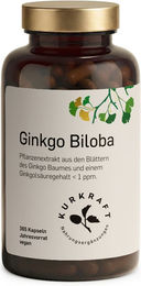 Kurkraft Ginkgo Biloba Extrakt 100 mg 50:1 Kapseln 365 Stück vegan ohne Zusatzstoffe – Bild 1 von 3