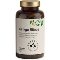 Produktbild von Kurkraft Ginkgo Biloba Extrakt 100 mg 50:1 Kapseln 365 Stück vegan ohne Zusatzstoffe
