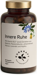 Kurkraft Innere Ruhe Baldrian Passionsblume Johanniskraut Komplex vegan 90 Kapseln – Bild 1 von 2