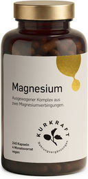 Kurkraft Magnesium Komplex Citrat und Oxid 360 mg 240 Kapseln ohne Zusatzstoffe – Bild 1 von 1