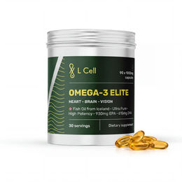 L Cell Global Omega 3 Elite Fischöl Kapseln 3000 mg 90 Kapseln – Bild 1 von 1