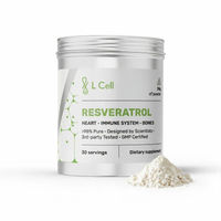 Produktbild von L Cell Global Trans Resveratrol Pulver 24g mit über 98% Reinheit