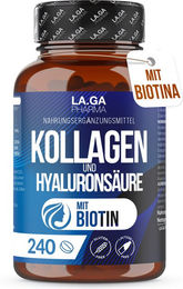 LA.GA Kollagen 2000mg Komplex mit Hyaluron, Biotin, Q10 und Zink, 240 Tabletten, ohne Zusatzstoffe – Bild 1 von 2