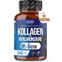 Produktbild von LA.GA Kollagen 2000mg Komplex mit Hyaluron, Biotin, Q10 und Zink, 240 Tabletten, ohne Zusatzstoffe