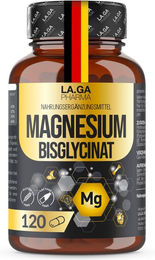 LA.GA Magnesiumbisglycinat Komplex mit Vitamin B5, B6 und B1, 120 Kapseln, vegan, glutenfrei und laktosefrei – Bild 1 von 2