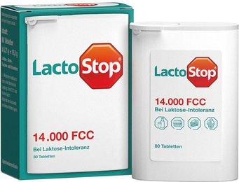 LactoStop Laktase 14.000 FCC Tabletten 80 Stück – Bild 1 von 2