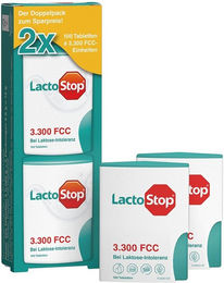LactoStop Laktase Tabletten 3.300 FCC Vegan Glutenfrei Laktosefrei 200 Stück – Bild 1 von 2