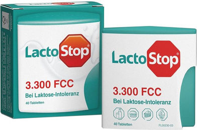LactoStop Laktase Tabletten 3.300 FCC vegan und glutenfrei 40 Stück – Bild 1 von 3