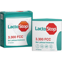 Produktbild von LactoStop Laktase Tabletten 3.300 FCC vegan und glutenfrei 40 Stück