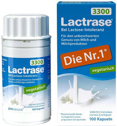 Lactrase Pro Natura Laktase Kapseln vegetarisch 100 Stück – Bild 1 von 2